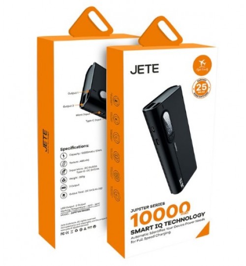 Powerbank Jete 10000mah Jupiter Fast Charging+Smart IQ Technology